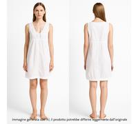Liu Jo Abito Corto Donna Taglia 44 Eu40 Large Bianco Senza Maniche Vestito Mini