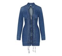 Liu Jo Donna Vestito Corto UA6508D0399 Cotone Blu 40