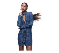 Liu Jo - Abito Corto in Denim con Laccetti - - Dresses - Donna - Blu - S