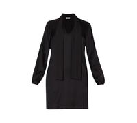 Liu Jo - Abito Nero in Raso con Collo Plissé - -Dresses -Donna -Nero -S