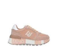LIUJO BA4005 Amazing Papaya Sneakers Sportive per Donna in Nabuk e Tessuto Rosa con Zeppa Alta (Taglia 38)