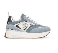 Liu Jo BA6007 Maxi Wonder Denim Sneakers per Donna in camoscio e Tessuto Blu con Zeppa