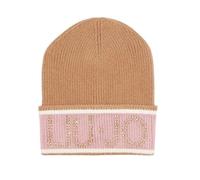Liu Jo Berretto Beanie Logo Strass Cammello Taglia Unica