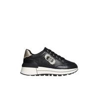 LIU JO BF5043 Amazing Black Sneakers Moda per Donna in Pelle Nera con zirconi e Zeppa (Taglia 36)