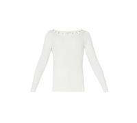 Liu Jo Blusa Donna, Modello ECS Maglia Chiusa M/L,dal Fit Slim, Colore Bianco Lana Bianco Bianco Lana