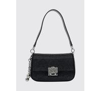 LIU JO Borsa a spalla piccola in poliestere con cristalli e charm decorativo OS Nero