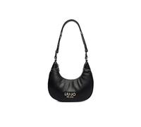 Liu Jo Borsa a Spalla Piccola, Nero, in Ecopelle con Logo Dorato, Chiusura a Zip