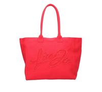 Liu Jo Borsa Shopper in Cotone con Logo, 37 x 33 x 15 cm, Rosso Allarme