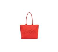 Liu Jo Borsa Shopper in Cotone con Logo, 37 x 33 x 15 cm, Rosso Allarme
