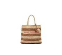 Liu Jo Borsa Mare Shopping in Paglia a Righe con Logo, Donna, 41x43 cm, Marrone