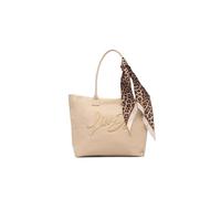 Liu Jo Borsa Shopping da Spiaggia in Cotone, Beige, 55x22x7 cm, con Foulard Leopardato Incluso, Modello VA6191 T546A
