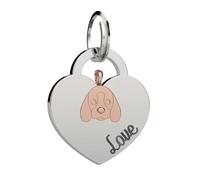 Liu Jo Bracciale con Medaglina Divisibile per Cane o Gatto, Ciondolo Cuore in Acciaio con Pendente Amovibile, Lunghezza Regolabile 16-19 cm, Dimensioni Ciondolo 2.5 x 2.5 cm (Cane)