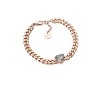 LIU-JO Bracciale in Acciaio Colore Rose Gold Cuore con Cristallo Colore Verde LJ2129 Marca, Estándar, Metallo, Nessuna pietra preziosa