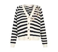 Liu Jo - Cardigan a righe in misto cotone con ricamo di gioielli - - Knitwear - Donna - Multicolore - M