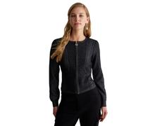 Liu Jo Cardigan da Donna con Zip, TF4156 (IT, Testo, L, Regular, Regular, Nero)