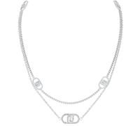 Liu Jo collana in acciaio logo e strass 50 cm LJ2902