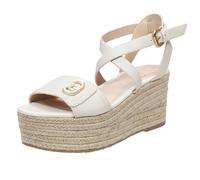Liu Jo Cv Bali 01 - Sandali In Pelle Con Zeppa Bianco - Donna Scarpe Sandali
