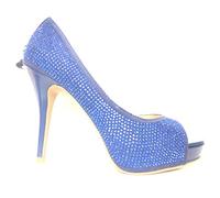 Liu Jo Decollete Donna Spuntata Open Toe Clio T.110 Canvas Kid Skin Blu lapis ,40