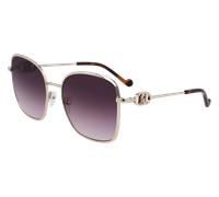 Liu Jo Donna LJ155S 716 Occhiali da sole Metallo Oro Viola Squadrata Normale Normale