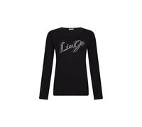 Liu Jo T-shirt manica lunga con logo strass nero L