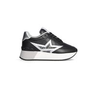 Liu Jo Dreamy 03, Sneaker da Donna in Pelle (Black/Silver, Sistema Taglie Calzature EU, Adulto, Numero, Media, 39)