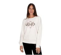 Liu Jo Felpa Chiusa Donna c/Strass Girocollo TF4212 (IT, Testo, S, Regular, Regular, Bianco)