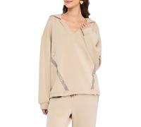 Liu Jo felpa con cappuccio logo strass beige M