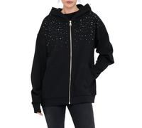 Liu Jo felpa donna strass con cappuccio nero