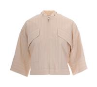 Liu Jo - Giacca Gessata con Decorazioni Gioiello - - Jackets - Donna - Beige - S