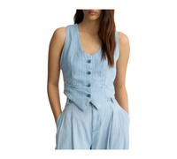 Liu Jo - Gilet blu denim a righe chiare - - Jackets - Donna - Blu - M