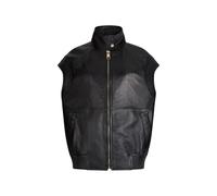 Liu Jo - Gilet in Pelle di Agnello Oversize senza Maniche - - Jackets - Donna - Nero - L