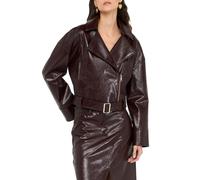 Liu Jo giubbino biker in ecopelle spalmata borgogna 42