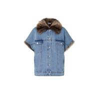 Liu Jo giubbino smanicato in denim con ecopelliccia lavaggio blu