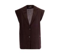 Liu Jo, ,Jackets ,Donna ,Marrone ,M Giacca Smanca Senza Maniche con Rever