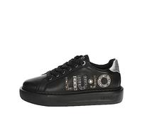 Liu Jo Kylie 10, Sneakers Donna Platform con Maxi Logo a Borchie Gioiello (Black/Silver, Numeric_37)