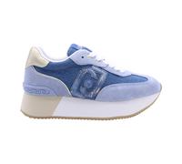 LIU JO BA5035 Dreamy Denim Sneakers Sportive per Donna in Nabuk e Tessuto Blue con Zeppa Alta (Taglia 40)