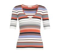 Liu Jo - Maglia a Righe con Strass Collo a V - - Knitwear - Donna - Multicolore - L