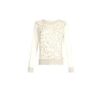 Liu Jo Maglia Animalier Donna Girocollo TF5172 (IT, Testo, XL, Regular, Regular, Panna)