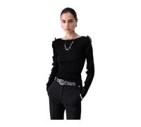 Liu Jo - Maglia Chiusa M/L Rouches Tess - - Knitwear - Donna - Nero - S