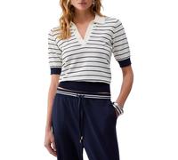 Liu Jo maglia stile polo a righe panna blu