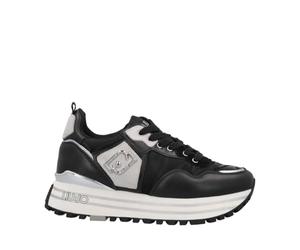 Liu Jo Maxi Wonder 01, Sneaker da Donna Platform in Pelle e Nylon (Nero, Sistema Taglie Calzature EU, Adulto, Numero, Media, 37)