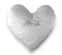 Liu Jo Milano Cuscino Arredo a Cuore in Cotone Rasatello 30x35 cm - Sfoderabile con Cerniera - Logo in Punti Luce - Made in Italy (Bianco)