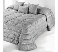 LIU . JO MILANO Trapunta Invernale Matrimoniale in Raso Jacquard Logo Liu Jo Glitter Art. Kenzia 265x270cm (Perla)
