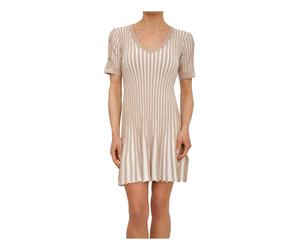 Liu Jo - Mini Abito in Maglia con Scollo a V - - Dresses - Donna - Beige - XS