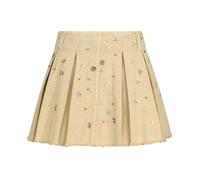 Liu Jo - Mini Gonna a Pieghe in Drill di Cotone con Ricamo di Gioielli - - Skirts - Donna - Beige - S
