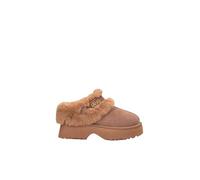 LIU JO Mocassini con plateau, camoscio marrone, fodera in ecopelle, suola antiscivolo, beige, 39 EU