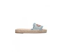 Liu Jo Ciabatte Espadrillas Denim Azzurro con Logo, Suola in Corda Intrecciata, Stile Casual Contemporaneo Tg-38