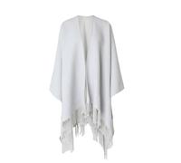 LIU JO Poncho con logo e maxi frange Non definito 06188 GRIGIO GHIACCI