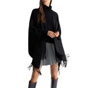 LIU JO Poncho con logo e maxi frange Non definito 22222 NERO
