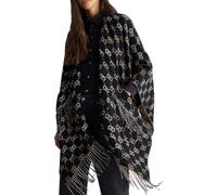 LIU JO Poncho/mantella con trama logata e frange sul fondo Non definito 22222 NERO